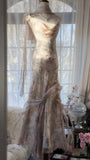 Pink Romantic Fashion Elegant Exquisite Beaded Spaghetti Straps Long Tulle Chiffon Ruffle Ball Gown Evening Dress Party Dress HZ1023