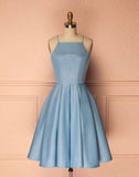 Blue/purple/red cute sweet short satin prom dress homecoming dress birthday party dress HZ1023