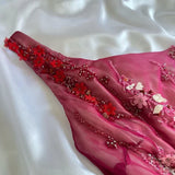Pink gradient gorgeous fashion exquisite beading long chiffon elegant ball gown evening dress party dress HZ1023