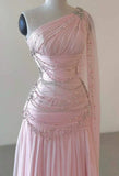 Pink Beaded Elegant Floor-Mounting Maxi Dress Long tulle Ball Gown Evening Dress HZ1023