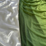 Green shiny elegant strap gradient long chiffon ball gown prom dress evening dress party dress HZ1023