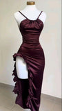 Purple Fashion Chic Suspender Long Elegant Sexy Bodycon Prom Dress Evening Gown Fashion Party Dress HZ1023