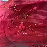 Burgundy Elegant Vintage Fashion Exquisite Beaded Long Tulle Ball Gown Evening Dress Party Dress Prom Dress HZ1023