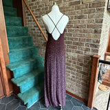 Burgundy Black Retro Fashion Shiny Elegant Spaghetti Strap Long Sequined Ball Gown Evening Dress Birthday Party Dress Prom Dress HZ1023