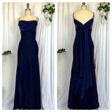Moonlight blue fashion retro elegant exquisite beading long chiffon tulle ball gown evening dress party dress prom dress HZ1023