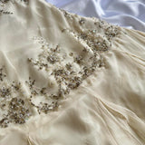 Ivory Shiny Fashion Elegant Beautiful Exquisite Beaded Long Chiffon Handmade Customized Ball Gown Evening Dress Party Dress Prom Dress HZ1023