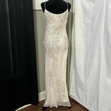Cream White Vintage Elegant Exquisite Beaded Fairy Dress Ball Gown Evening Dress Date Holiday Party Dress Wedding Guest Dress HZ1023