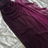 Purple shiny fashion gradient suspenders long elegant chiffon ruffles ball gown evening dress party dress prom dress HZ1023