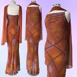 Orange Gorgeous Vintage Exquisite Beading Long Chiffon Ball Gown Evening Dress Party Dress HZ1023