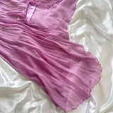Pink Purple Fashion Elegant Exquisite Beaded Strapless Long Chiffon Ball Gown Evening Gown Party Dress HZ1023