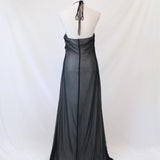 Black and white vintage fashion stunning high waist halter neckline long Chiffon Tulle prom dress evening gown party dress bridesmaid dress HZ1023