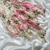 Pink Gorgeous Lightweight Delicate Floral Spaghetti Straps Long Chiffon Ball Gown Evening Dress Party Dress HZ1023