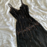 ???Black Shiny Beautiful Vintage Gorgeous Fashion Elegant Exquisite Black Rose Gold Beading Midi/Short Chiffon Homecoming Dress Prom Dress Evening Dress Birthday Party Dress Ball Gown HZ1023