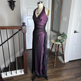 Purple Vintage Fashion Elegant Exquisite Floral Beading Long Black Tulle Ruffle Spaghetti Strap Ball Gown Evening Dress Party Dress Prom Dress HZ1023