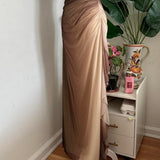 Brown and Cream Sparkly Ombre Stunning Shiny Vintage Fashion Stunning Elegant Delicate Rhinestone Long Chiffon Ball Gown Evening Gown Birthday Party Gown Fairy Ball Gown Graduation Gown HZ1023