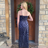 Purple Elegant Exquisite Floral Spaghetti Strap Long Chiffon Ball Gown Evening Dress Party Dress Prom Dress HZ1023