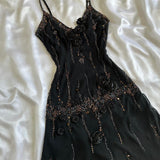 ???Black Shiny Beautiful Vintage Gorgeous Fashion Elegant Exquisite Black Rose Gold Beading Midi/Short Chiffon Homecoming Dress Prom Dress Evening Dress Birthday Party Dress Ball Gown HZ1023