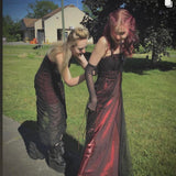 Burgundy Sparkling Vintage Elegant Stunning Exquisite Beaded Long Tulle Satin Ball Gown Evening Gown Party Dress Prom Gown HZ1023