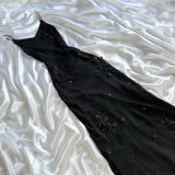 Black gorgeous exquisite elegant beaded long chiffon ruffled ball gown, evening dress, party dress HZ1023