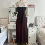 Crimson Vintage Fashion Stunning Elegant Long Chiffon Gothic Prom Dress Evening Gown Birthday Party Dress Prom Dress Graduation Dress HZ1023