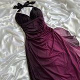 Purple fashion gradient shiny long chiffon ball gown, evening dress, party dress HZ1023