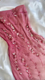 Pink gradient gorgeous fashion exquisite beading long chiffon elegant ball gown evening dress party dress HZ1023