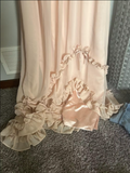 Pink Sweet Elegant Cute Lace Strap Ruffle A-Line Long chiffon prom dress Evening Dress HZ1023