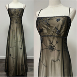 Gorgeous Vintage Ombre Beaded Long Tulle Satin Ball Gown Evening Dress Party Dress HZ1023