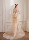 pink gorgeous sparkling pretty mermaid ball gown with detachable bow long elegant sequin formal prom dress eveng Dress Party Dress HZ1023