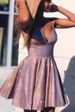 Purple Sequins Homecoming Dresses,Spaghetti Straps Short Prom Dresses,School Event Dresses,Juniors Dresses,Short Graduation Dresses HZ1023