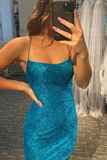 Blue Lace Tight Homecoming Dress HZ1023