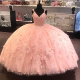 pink long prom dress,ball gown Prom Dresses HZ1023