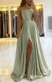 Spaghetti-Straps Prom Dress With Slit HZ1023
