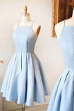Blue/purple/red cute sweet short satin prom dress homecoming dress birthday party dress HZ1023