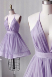 Cute v neck tulle short prom dress homecoming dress HZ1023