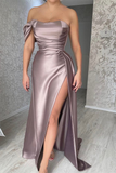 One-Shoulder Strapless Long Mermaid Prom Dress With Split HZ1023