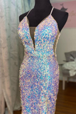 Blue Ombre Sequins Bodycon Party Dress HZ1023
