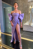 Off-the-Shoulder Lavender Prom Dress HZ1023