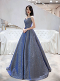Charming V-Neckline Sequins Long Simple Party Dresss, New Shiny Prom Dress Formal Dress HZ1023