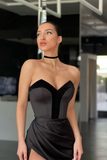 Elegant Black Sweetheart Mermaid Prom Dress With Split HZ1023