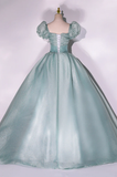 Green tulle long A line ball gown dress fashion dress HZ1023