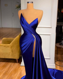 Royal Blue Sweetheart Prom Dress With Split HZ1023