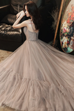 Charming Tulle Sweetheart Straps Long Formal Dress, A-Line Prom Dress Evening Dress HZ1023