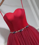 Cute Red Tulle Sweetheart Homecoming Dress, Red Party Dress HZ1023