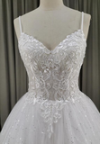 Beautiful Handmade Straps Lace Tulle Wedding Dress, Long Bridal Gown HZ1023