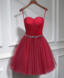 Cute sweet neck short prom dress, formal dresses, mini dresses HZ1023