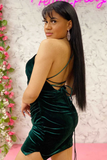 Emerald One-Shoulder Ruched Homecoming Dress HZ1023