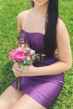 Tight Red Sparkles Short Homecoming Dress HZ1023