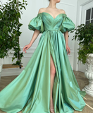 Emerald Iridescent Draped Gown HZ1023