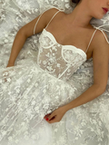 Lace See-Through Underwired White Color Wedding Maxi Dress HZ1023